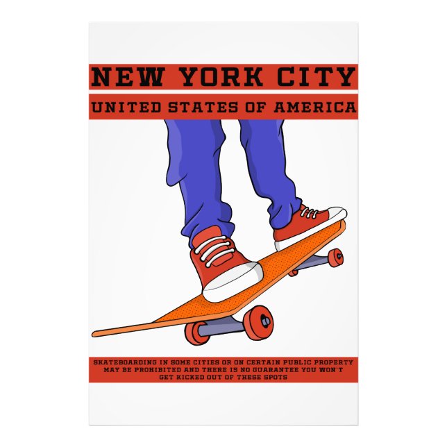 New York City, USA Coola Skateboard Fototryck (Framsidan)