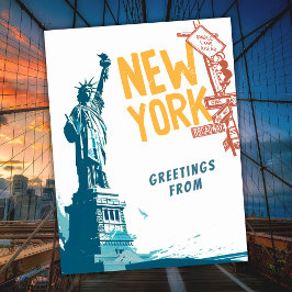 New York City USA Frihetsgudinnan Travel Vykort