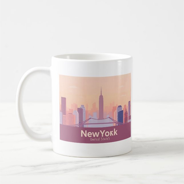 New York City USA Pastel Travel Kaffemugg (Vänster)