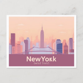 New York City USA Pastell Resa Vykort