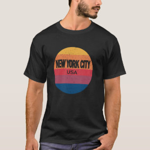New York City USA Retro Sunset Souvenir T Shirt