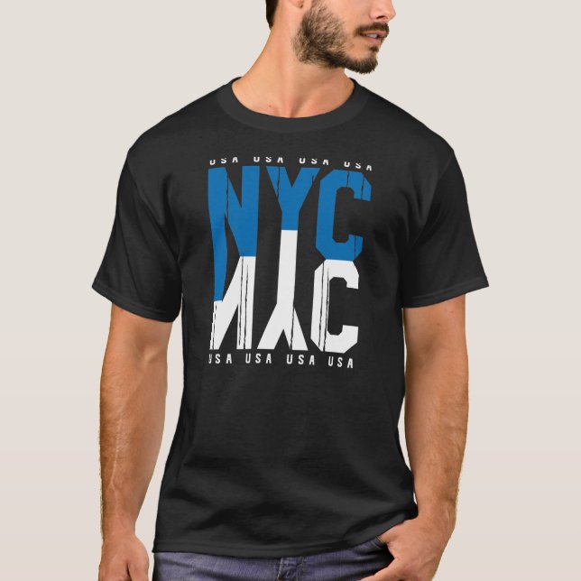New York City USA Text T-Shirt (Framsida)