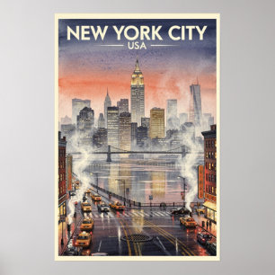 New York City USA Vintage Resa Poster