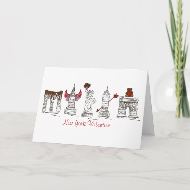New York City Valentine Kärlek NYC Valentine Day Helgkort (Framsida)