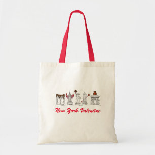 New York City Valentines Day NYC Landmarks Tote Tygkasse