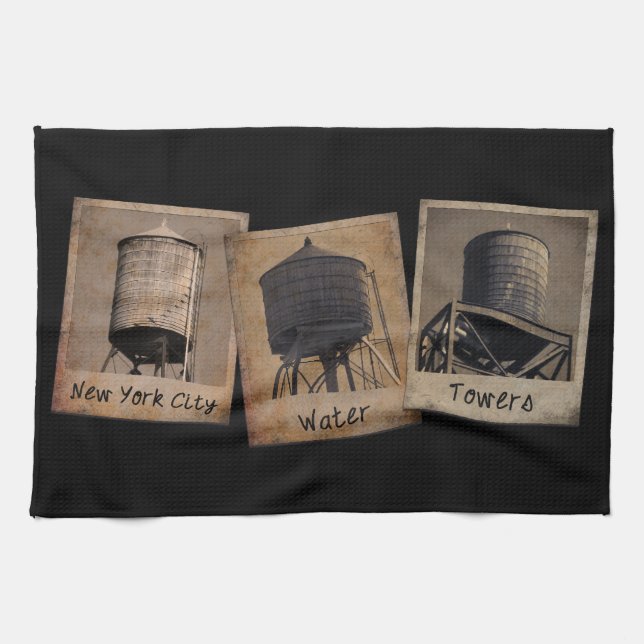 New York City Vatten Torn Tea Towels Kökshandduk (Horisontell)