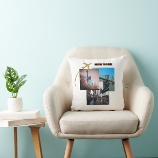 New York City Vibes - Urban Travel Collage Kudde