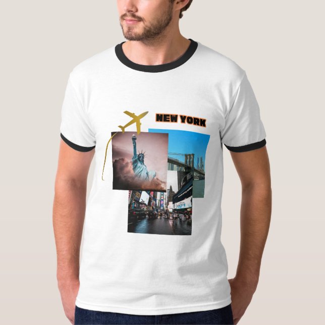 New York City Vibes - Urban Travel Collage T Shirt (Framsida)