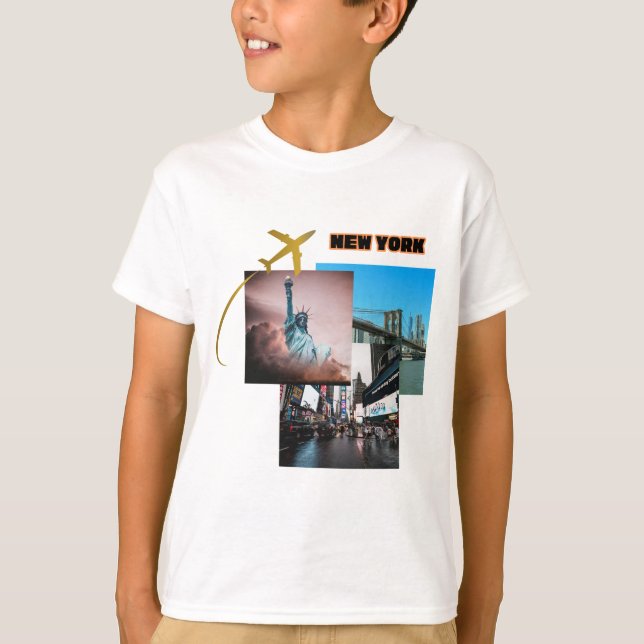New York City Vibes - Urban Travel Collage T Shirt (Framsida)