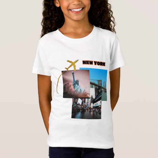 New York City Vibes - Urban Travel Collage T Shirt (Framsida)