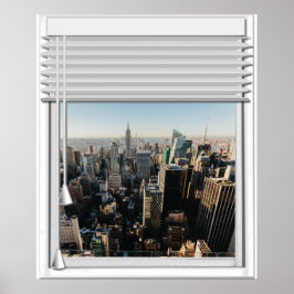 New York City View Fake Window med Blinder Poster
