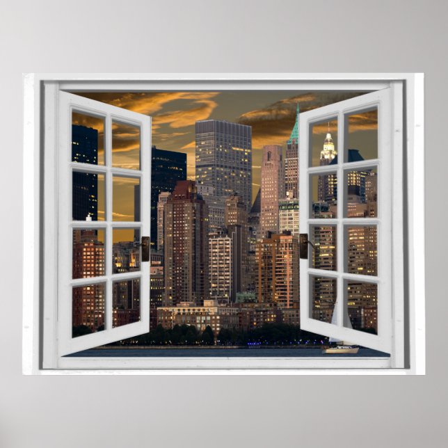 New York City View Fake Window Poster (Framsidan)