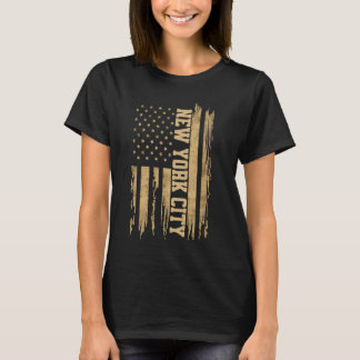 New York City Vintage Distress American Flagga T Shirt