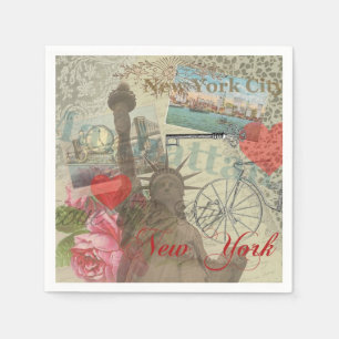 New York City Vintage Liberty Stadssiluett Symbol Pappersservett