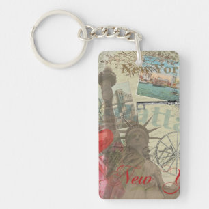 New York City Vintage Liberty Stadssiluett Symboli