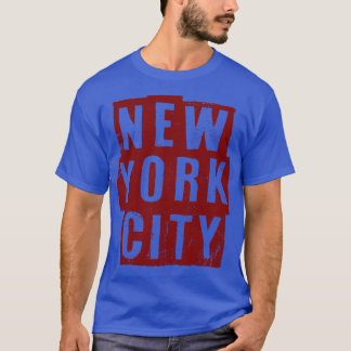 New York City Vintage Maroon Text T Shirt