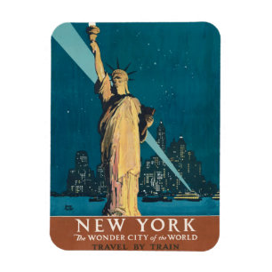 New York City Vintage resor Liberty Skyline Magnet
