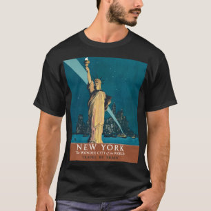 New York City Vintage resor Liberty Skyline T Shirt