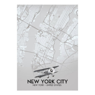 New York City Vintage stil karta Fototryck