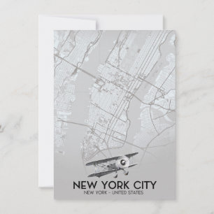 New York City Vintage stil karta Inbjudningar