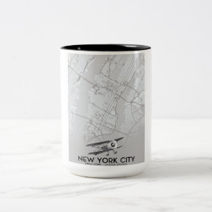 New York City Vintage stil karta Två-Tonad Mugg