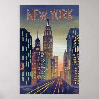 New York City Vintage Stil Travel Poster