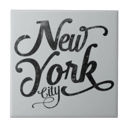 New York City vintagetypografi Kakelplatta