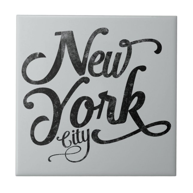 New York City vintagetypografi Kakelplatta (Framsidan)