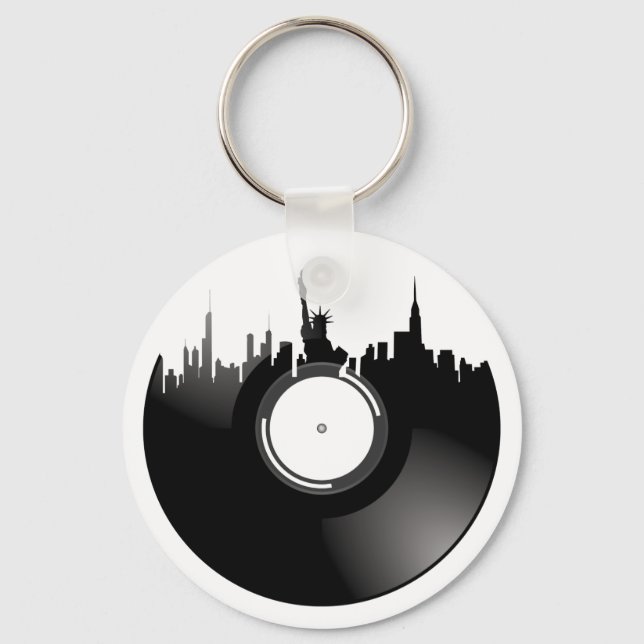 New York City Vinyl Record Nyckelring (Framsida)
