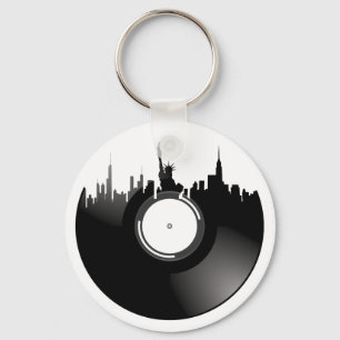 New York City vinylrekord Nyckelring