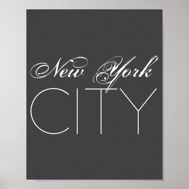 New York City Vit Text Isbrytbar  Poster (Framsidan)
