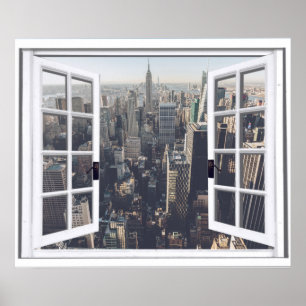 New York City Vy Fönsterattrapp Poster