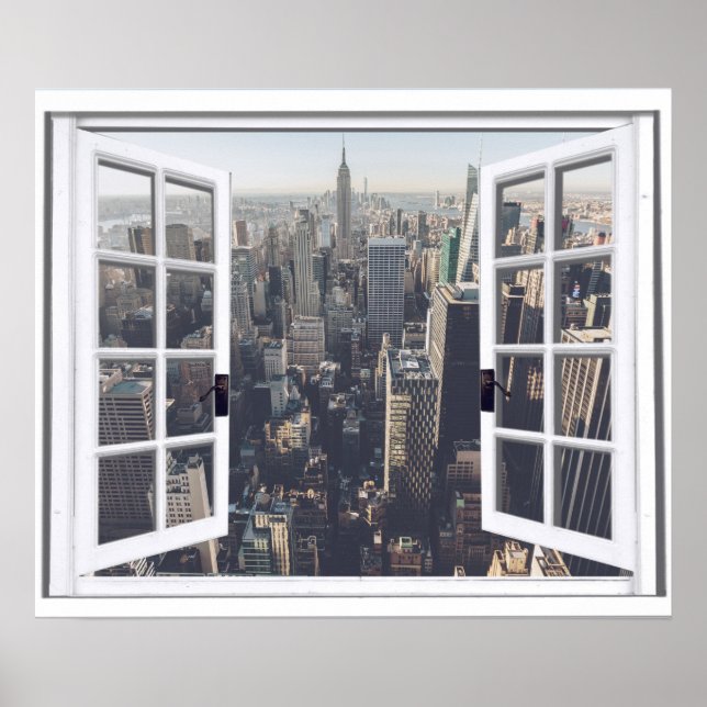 New York City Vy Fönsterattrapp Poster (Framsidan)