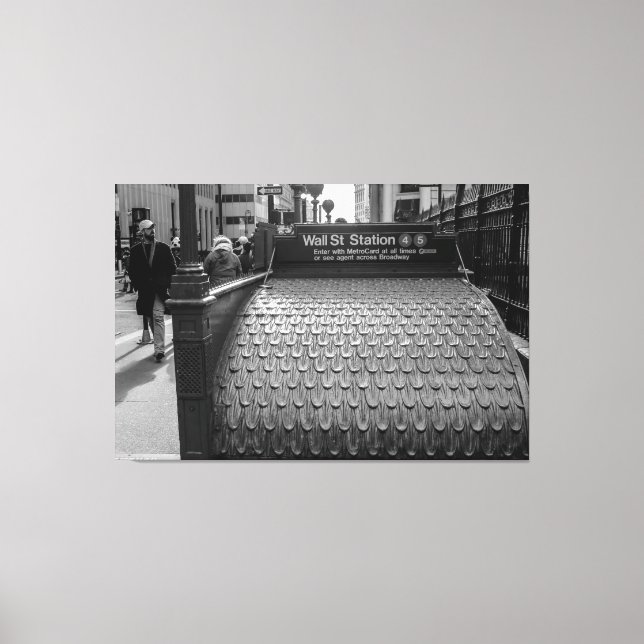 New York City Wall street Photo in Black & White Canvastryck (Framsida)