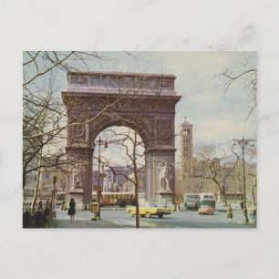 New York City, Washington Square, Vintagen 1960 Vykort