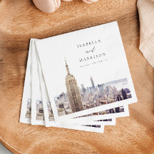 NEW YORK CITY Watercolor Skyline Bröllop Papper