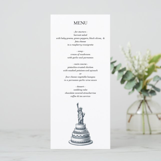 New York City Wedding Cake Meny (Stående Fram)