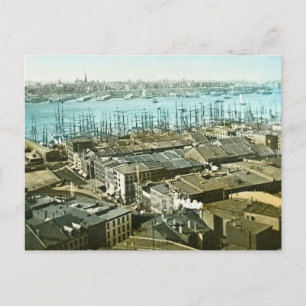 New York City Wharves 1875 Magic Lantern Slide Vykort