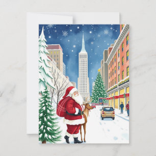 New York City Winter i Manhattan Santa Travel Vykort