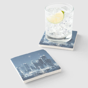 New-York City Winter Skyline jul Addition Stenunderlägg