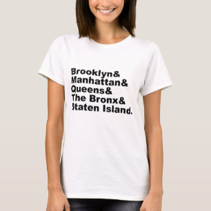 New York Citys fem stadsdelar T-shirt