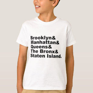New York Citys fem stadsdelar Tee
