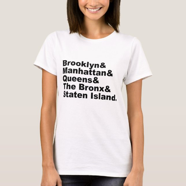 New York Citys fem stadsdelar Tee (Framsida)