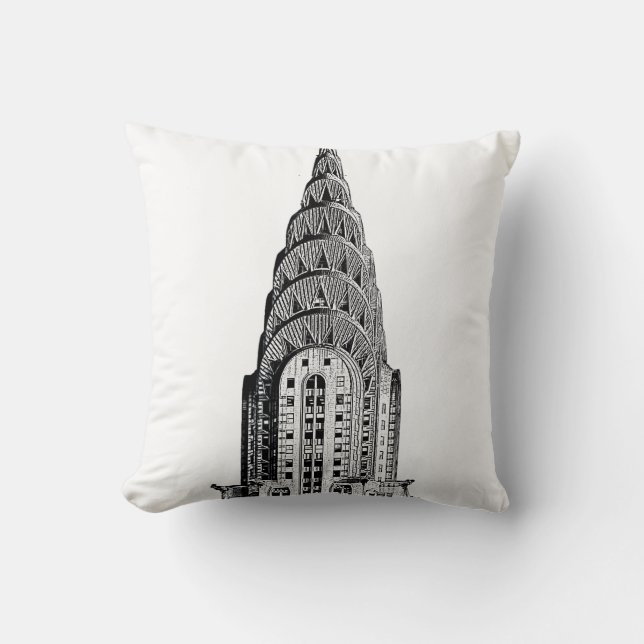 New York Citys siluett: Chrysler Building kupol Kudde (Framsida)