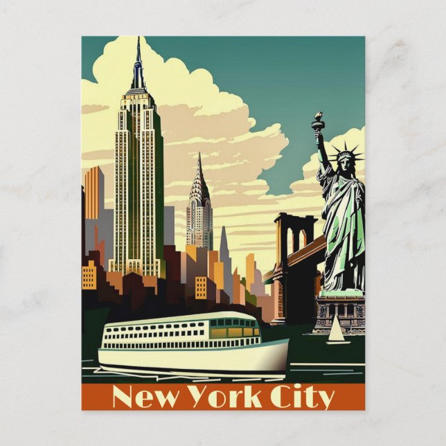 New York Citys stadsbild vykort (Framsida)