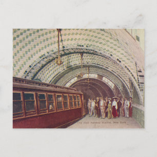 New York Citys tunnelbanestation 1910 Vykort