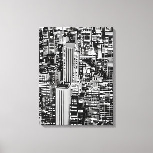 New York Cityscape i Black and White Canvastryck
