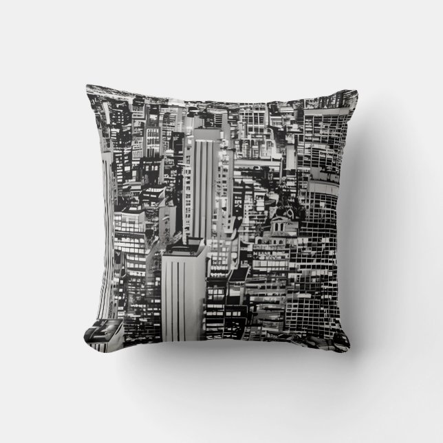 New York Cityscape i Black and White Kudde (Framsida)