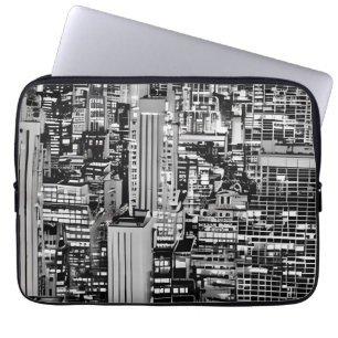 New York Cityscape i Black and White Laptop Fodral