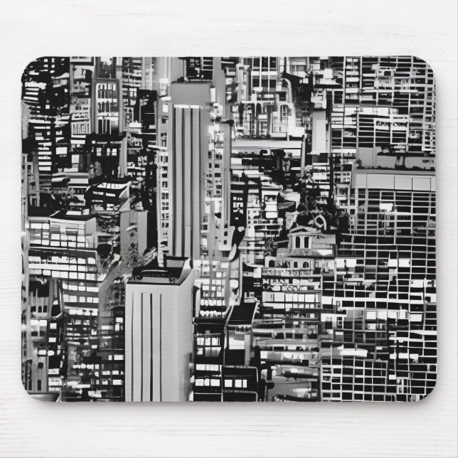 New York Cityscape i Black and White Musmatta (Framsidan)